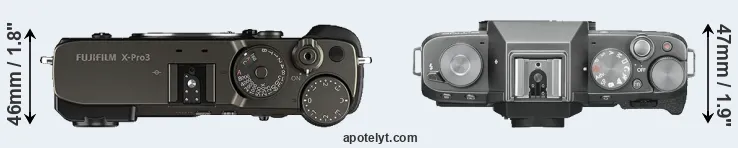 Compare X-Pro3 versus X-T100 top