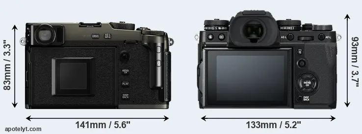 Comparison X-Pro3 or X-T3 rear