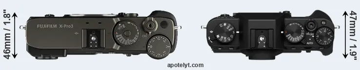 Compare X-Pro3 versus X-T30 II top
