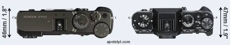 Compare X-Pro3 versus X-T30 top
