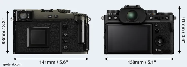 Comparison X-Pro3 or X-T5 rear