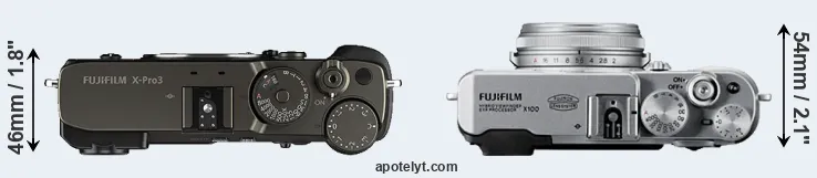 Compare X-Pro3 versus X100 top