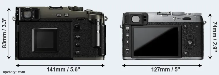 Comparison X-Pro3 or X100T rear