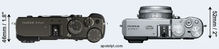 Compare X-Pro3 versus X100T top