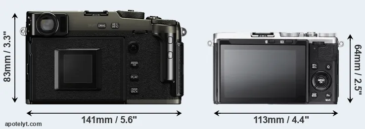 Comparison X-Pro3 or X70 rear