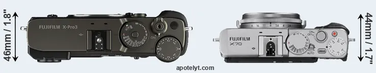 Compare X-Pro3 versus X70 top