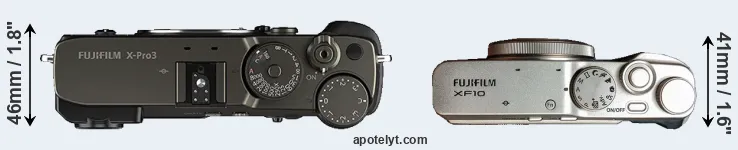 Compare X-Pro3 versus XF10 top