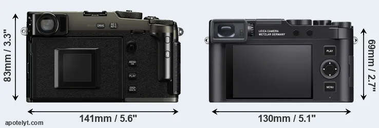 Comparison X-Pro3 or D-LUX 8 rear