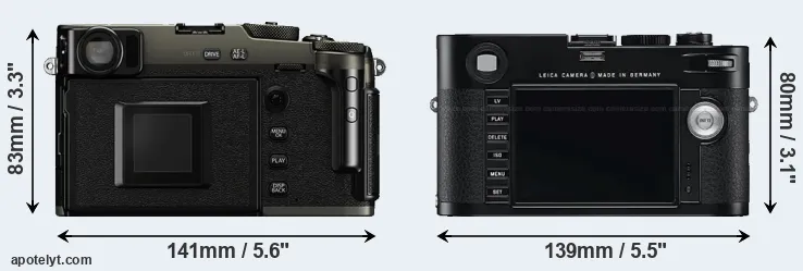 Comparison X-Pro3 or M Typ 240 rear