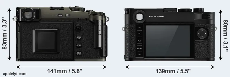 Comparison X-Pro3 or M10-P rear