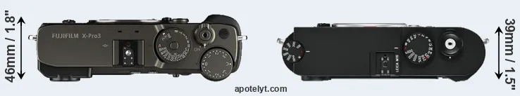Compare X-Pro3 versus M10 top