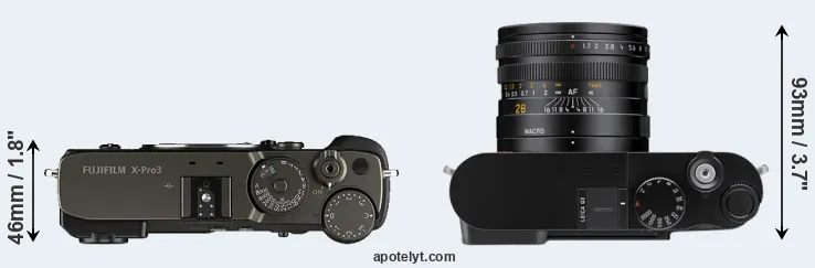 Compare X-Pro3 versus Q3 top