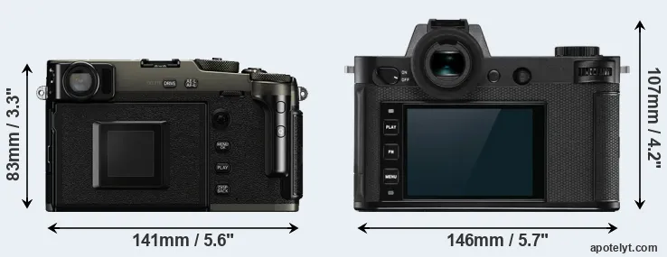 Comparison X-Pro3 or Leica SL2-S rear