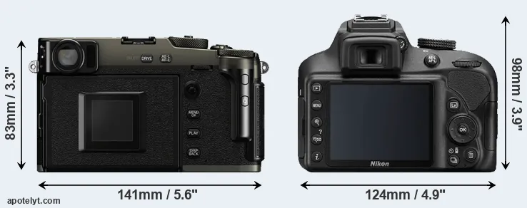 Comparison X-Pro3 or D3400 rear