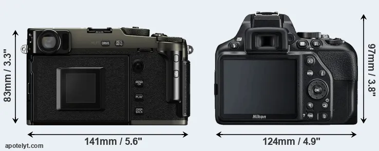 Comparison X-Pro3 or D3500 rear
