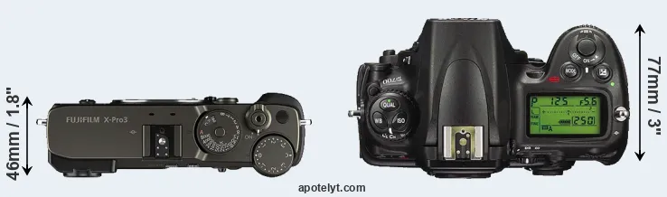 Compare X-Pro3 versus D700 top