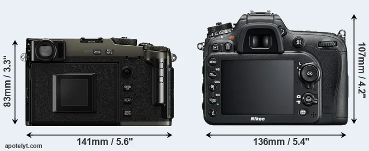 Comparison X-Pro3 or D7200 rear