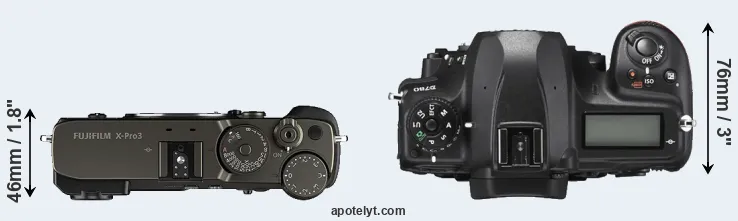 Compare X-Pro3 versus D780 top
