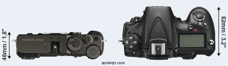 Compare X-Pro3 versus D810 top