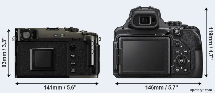 Comparison X-Pro3 or P1000 rear