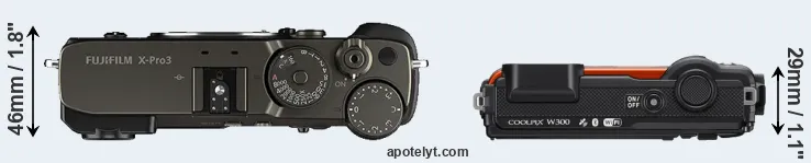 Compare X-Pro3 versus W300 top