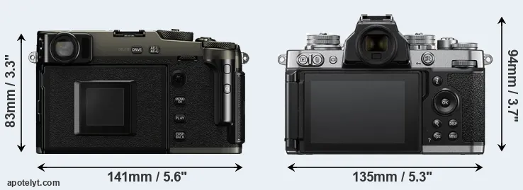Comparison X-Pro3 or Z fc rear