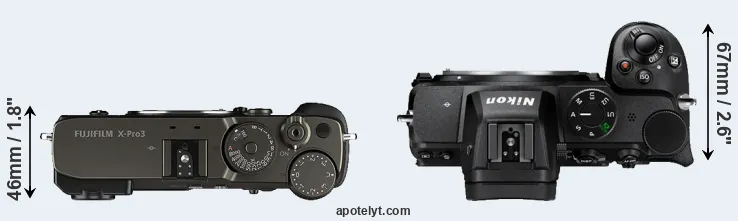 Compare X-Pro3 versus Z5 top