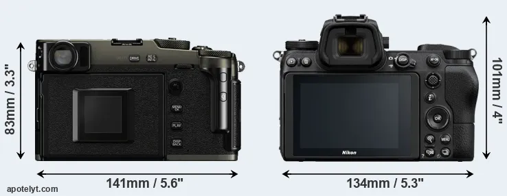 Comparison X-Pro3 or Z6 rear