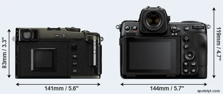 Comparison X-Pro3 or Z8 rear