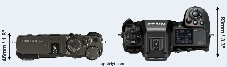 Compare X-Pro3 versus Z8 top
