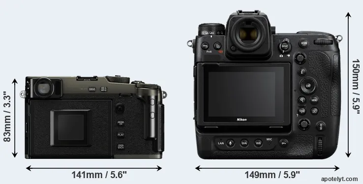 Comparison X-Pro3 or Z9 rear