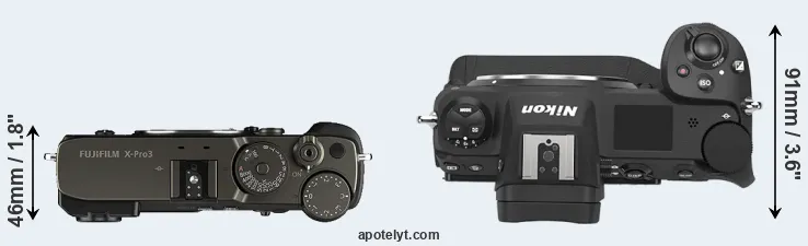 Compare X-Pro3 versus Z9 top
