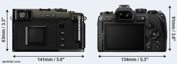Comparison X-Pro3 or E-M1 III rear