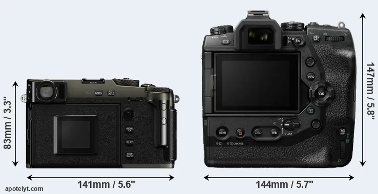 Comparison X-Pro3 or E-M1X rear