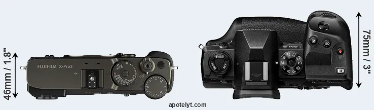 Compare X-Pro3 versus E-M1X top