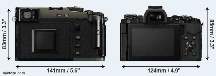 Comparison X-Pro3 or E-M5 II rear
