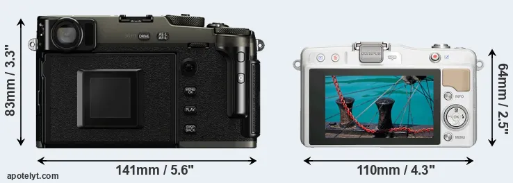 Comparison X-Pro3 or E-PM2 rear