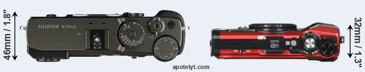 Compare X-Pro3 versus TG-5 top