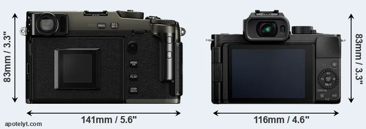 Comparison X-Pro3 or G110 rear