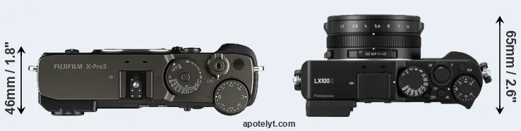 Compare X-Pro3 versus LX100 II top