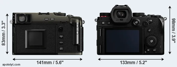 Comparison X-Pro3 or S5 rear