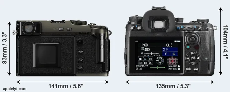 Comparison X-Pro3 or K-3 III rear