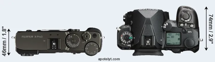 Compare X-Pro3 versus K-3 III top