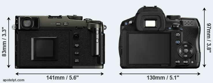 Comparison X-Pro3 or K-30 rear