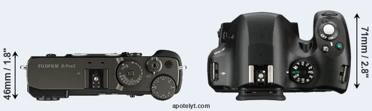 Compare X-Pro3 versus K-50 top