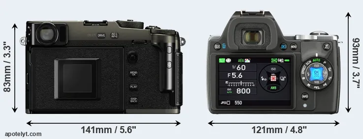Comparison X-Pro3 or K-S1 rear