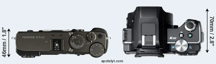 Compare X-Pro3 versus K-S1 top