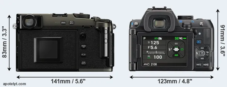 Comparison X-Pro3 or K-S2 rear