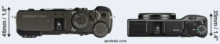 Compare X-Pro3 versus GR II top
