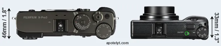 Compare X-Pro3 versus GR III top
